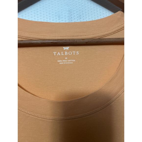 Talbots Pima Cotton Scoop Neck Tee Shirt Women’s Medium Orange Short Sleeve - Picture 5 of 8